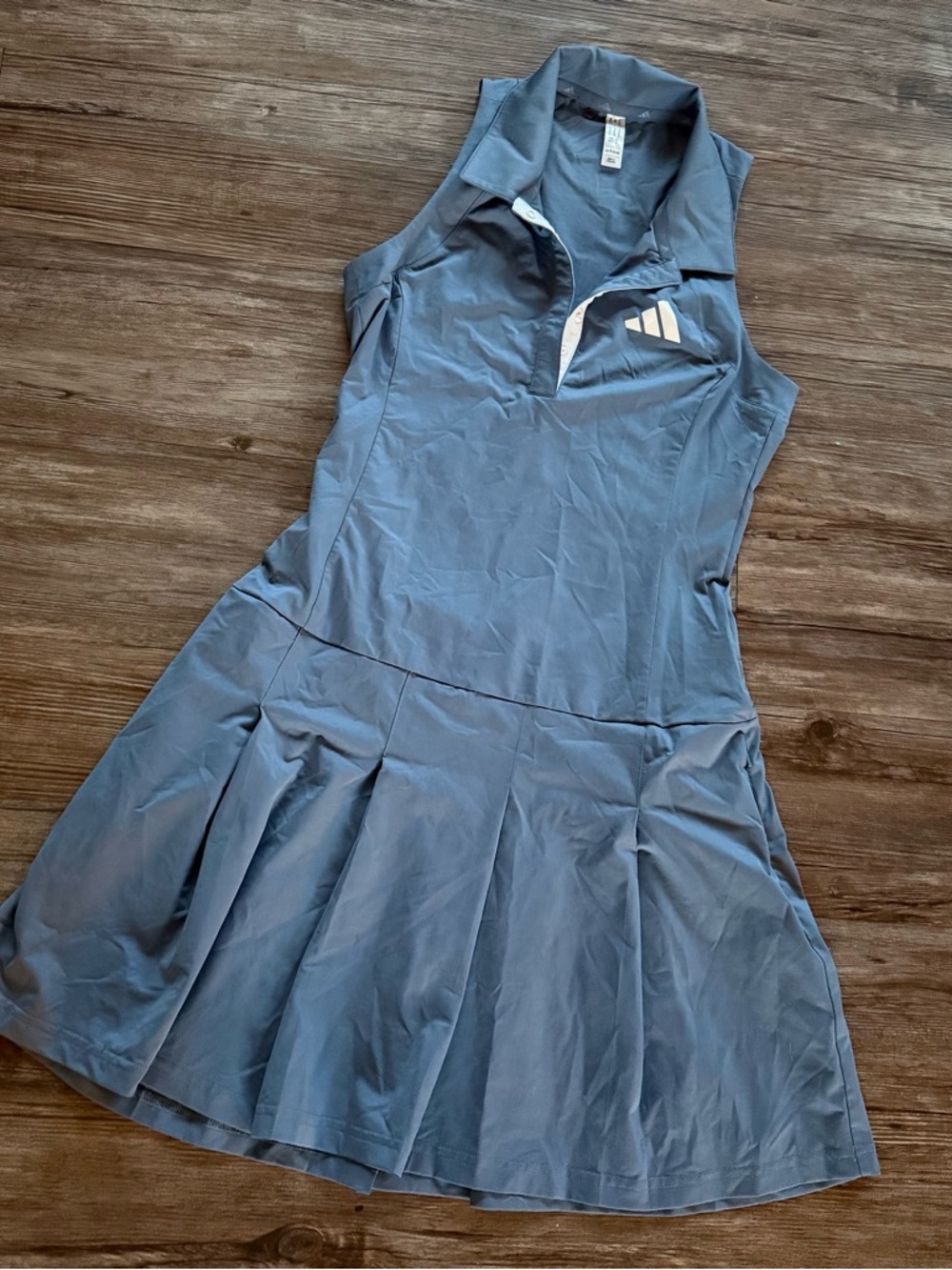 adidas Women's Sleeveless Polo Tennis Dress in Slate Blue